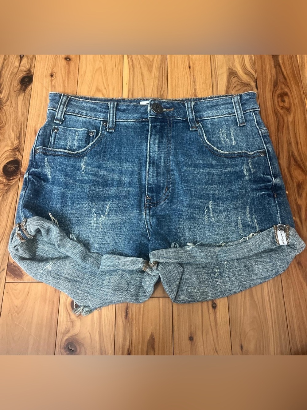 One Teaspoon Classic Women's Distressed Denim Shorts - Blue